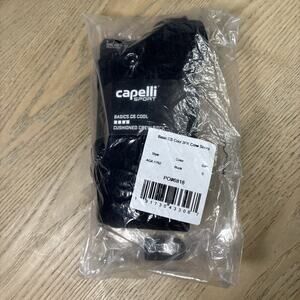 NWT CAPELLI SPORT 3-PACK BASICS CS-COOL CUSHIONED CREW SOCKS Black Small New